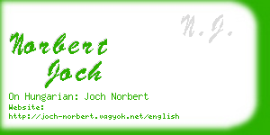 norbert joch business card